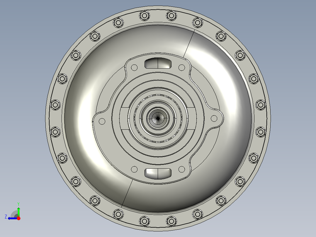 液力变矩器3D模型右视图