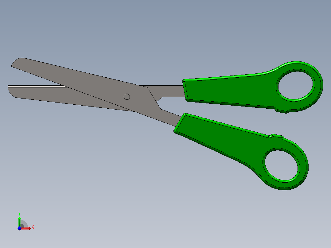 剪刀3D模型前视图