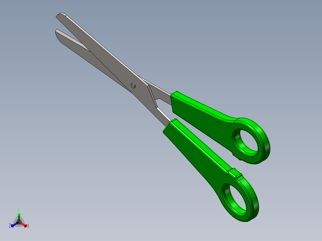 剪刀3D模型正等轴测图