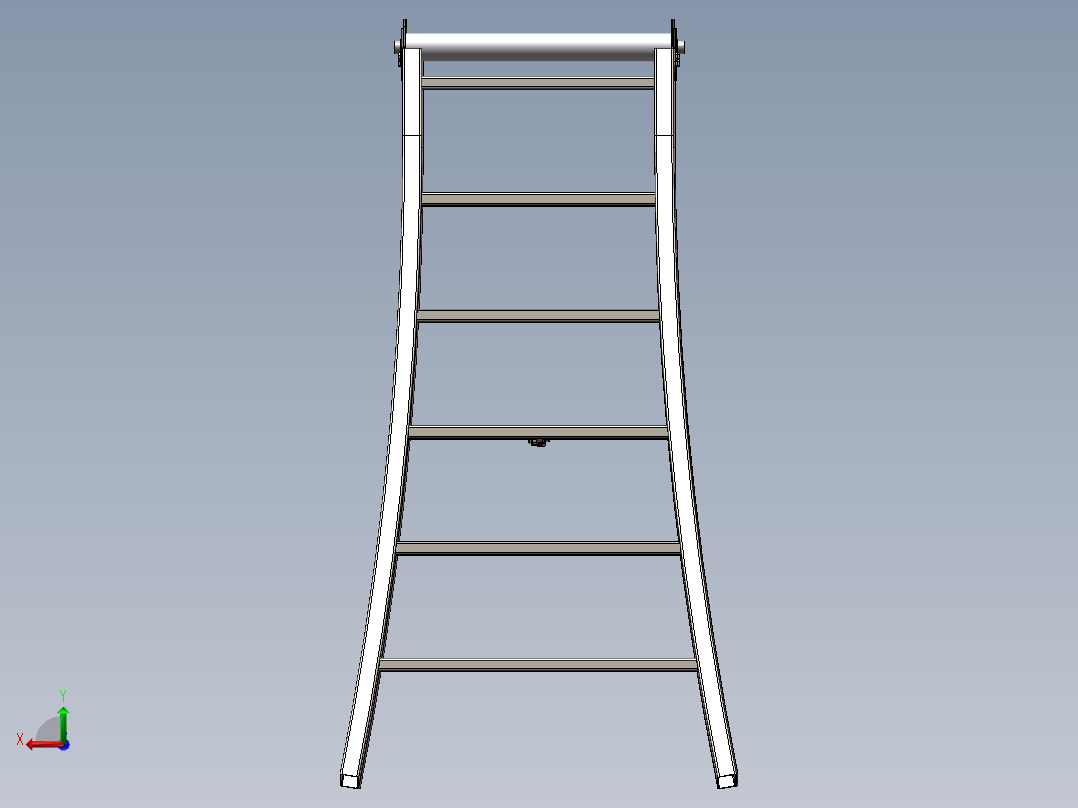 solidworks 简单人字梯建模（含全部特征，焊接构件后视图