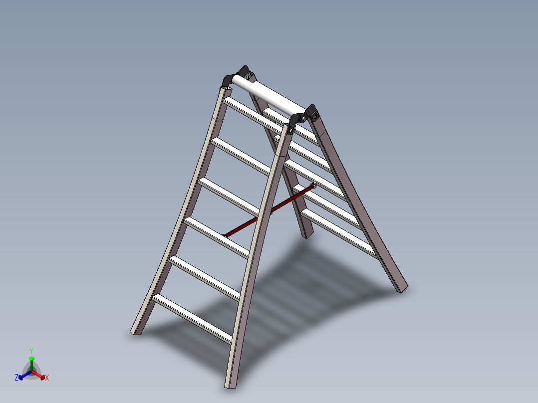 solidworks 简单人字梯建模（含全部特征，焊接构件正等轴测图