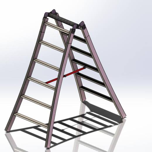 solidworks 简单人字梯建模（含全部特征，焊接构件缩略图