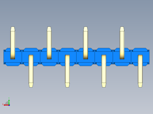 彩色公排针 100mil 2.54mm 系列-DS1022_blue_08p_100mil_Type_SMT_R2_rev1.0后视缩略图