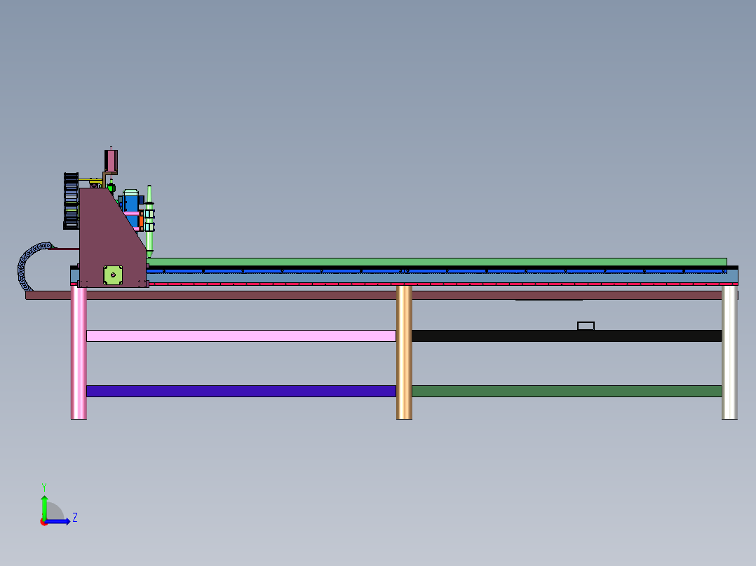 皮革布料复合布软材料切割机左视图