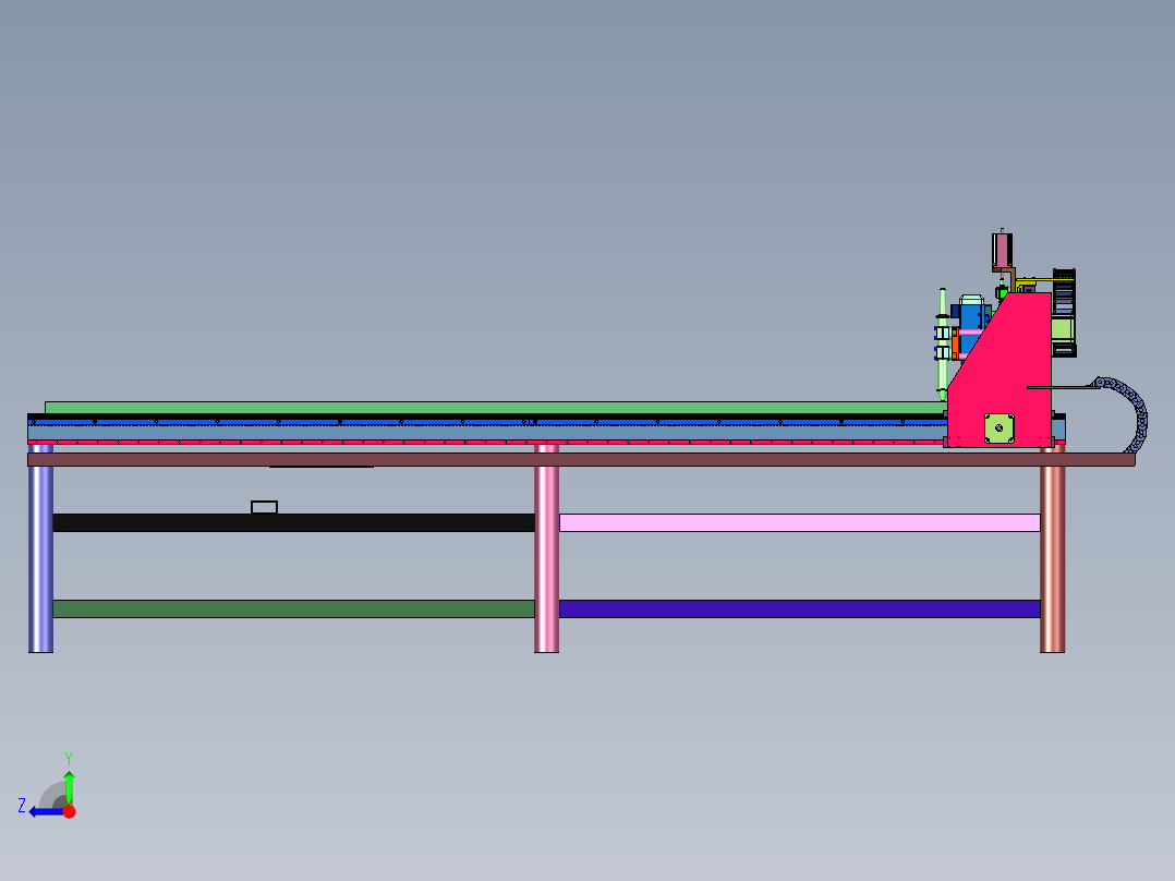 皮革布料复合布软材料切割机右视图