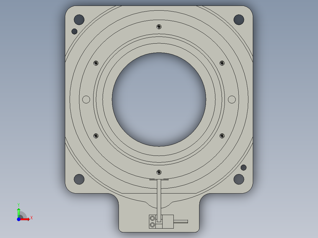 中空旋转平台KFN200-18模型 带光电(19-35 70-3 4-5.5-90)前视图