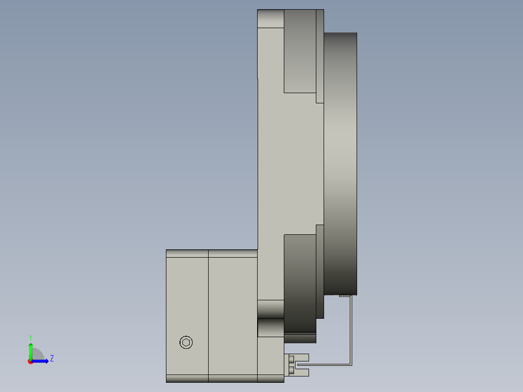 中空旋转平台KFN200-18模型 带光电(19-35 70-3 4-5.5-90)左视图