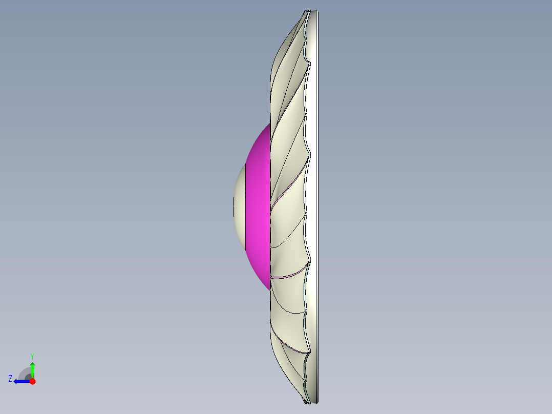 贝壳面飞碟右视图