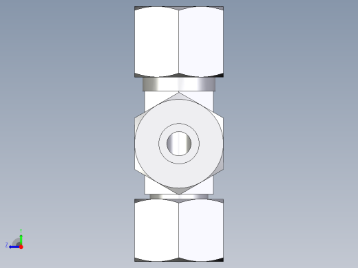 卡套式工业通用硬管接头EO_Swivel_nut_run_tee_EL10SCF右视缩略图