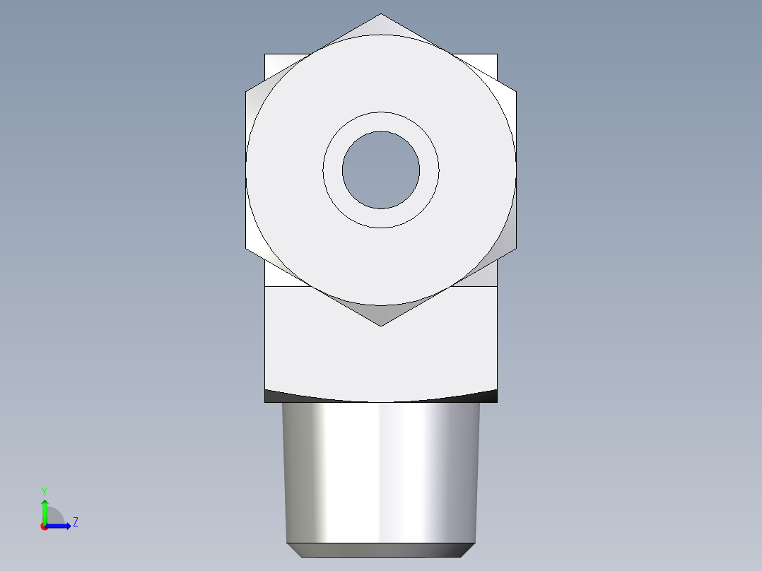 卡套式工业通用硬管接头EO_Male_stud_run_tee_TE06LRCF左视图