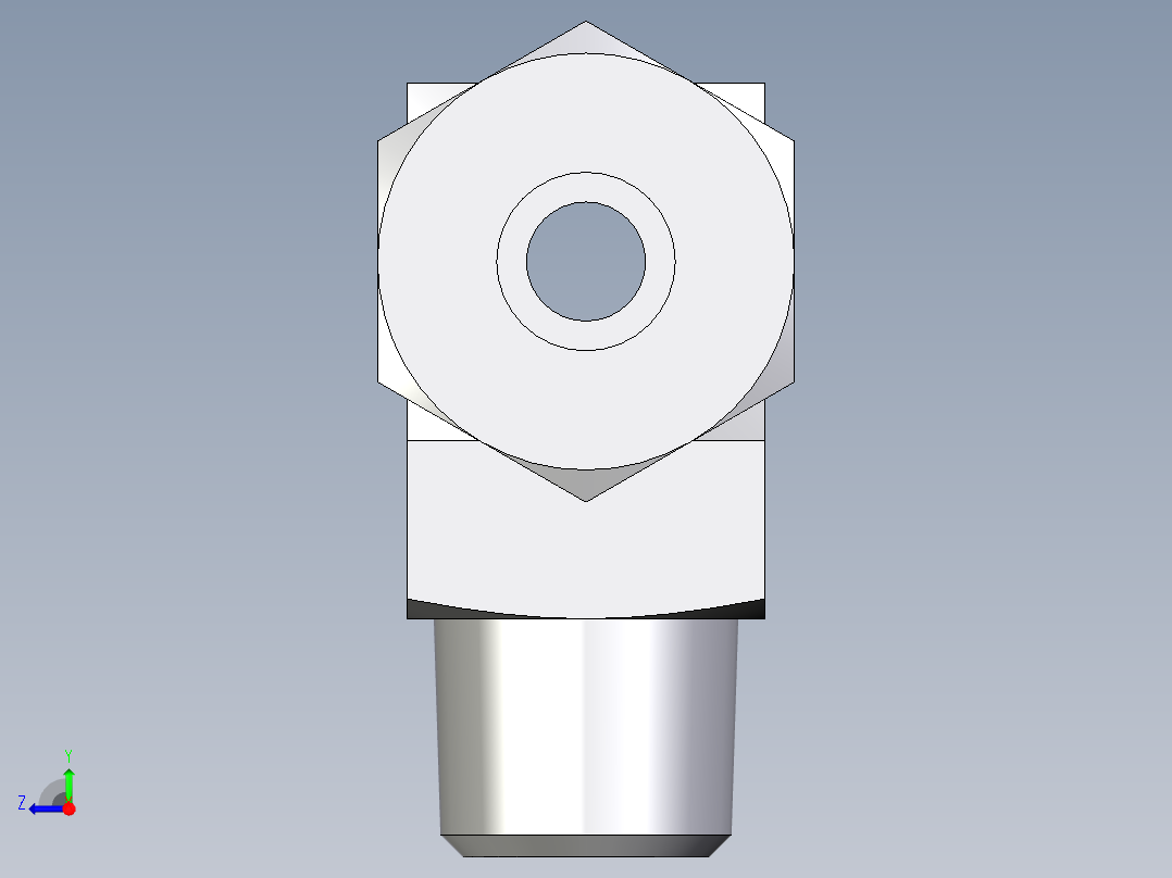 卡套式工业通用硬管接头EO_Male_stud_run_tee_TE06LRCF右视图