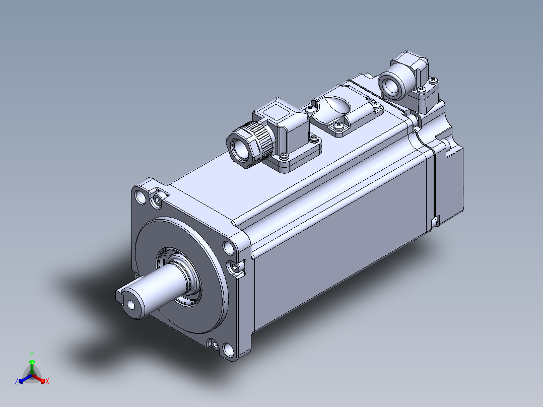 汇川电机（400w刹车）MS1H4-40B30CB-A334Z 外形图正等轴测图