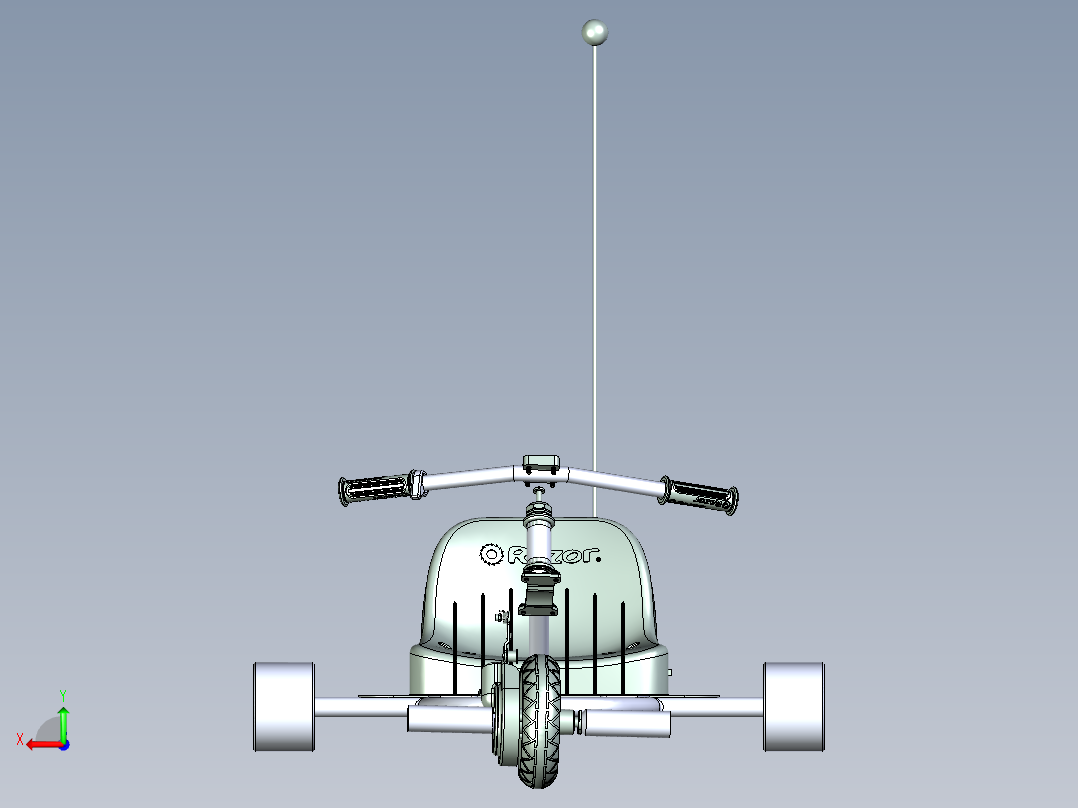 漂移三轮车后视图