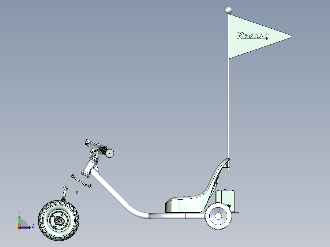 漂移三轮车左视图