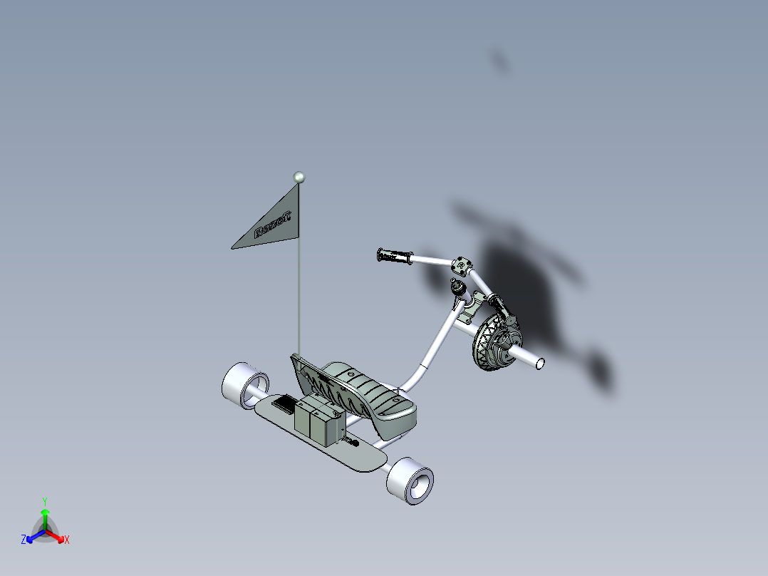 漂移三轮车正等轴测图