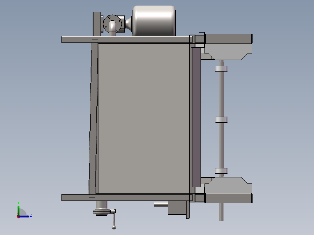 冷却 蒸煮 杀菌线模型含三维+CAD左视图