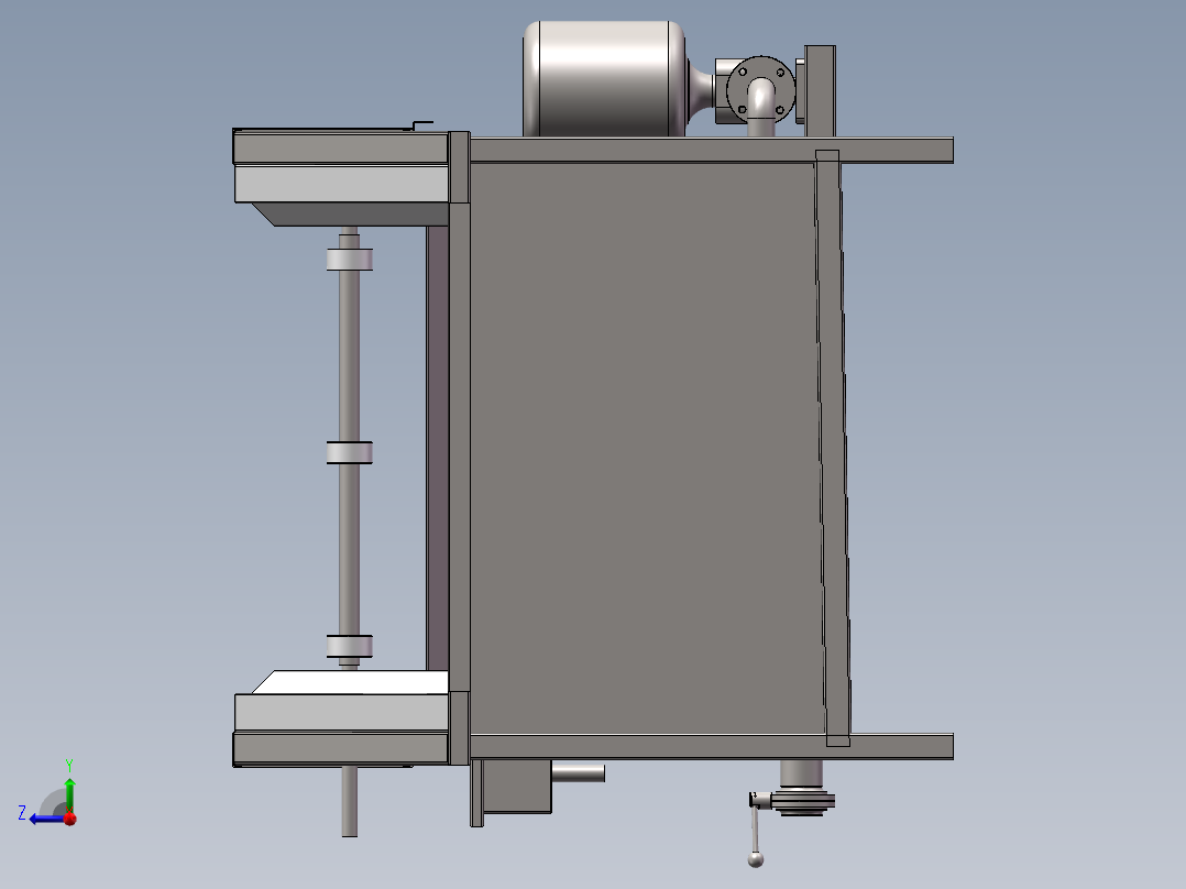 冷却 蒸煮 杀菌线模型含三维+CAD右视图