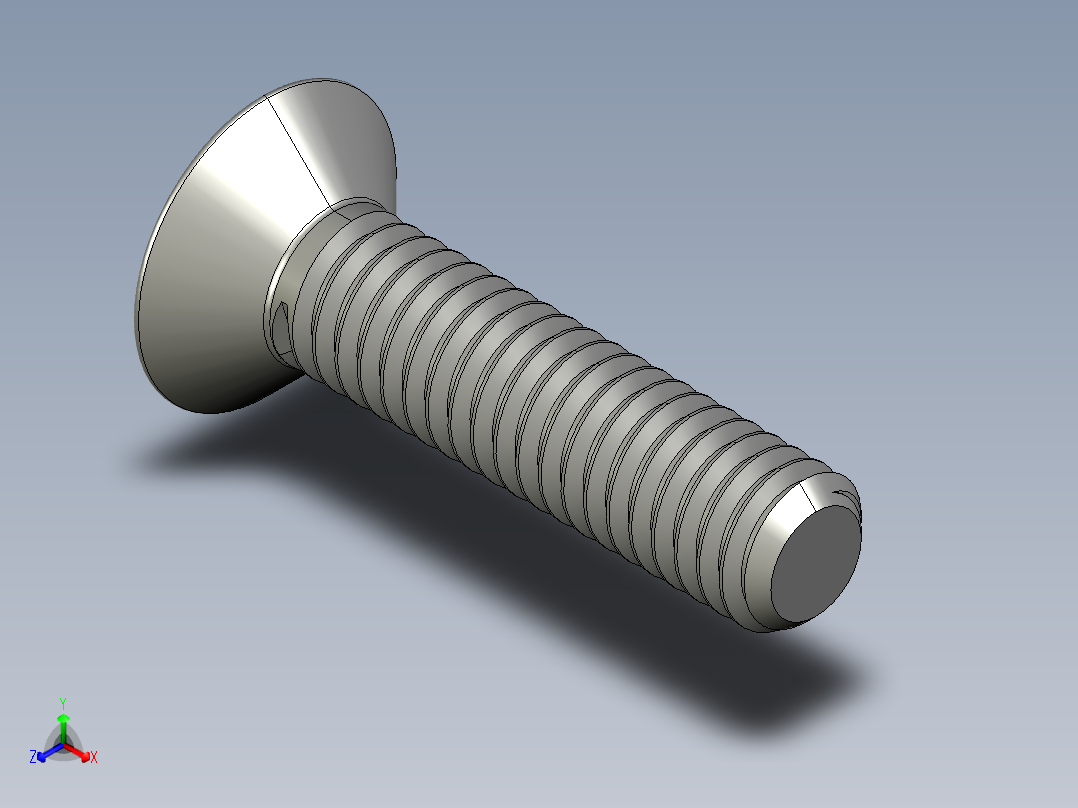 制沉头螺钉-M4_Counter_sunk_15正等轴测图