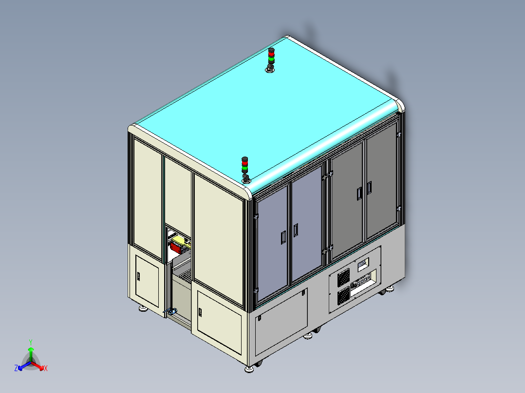 拆封机总装正等轴测图
