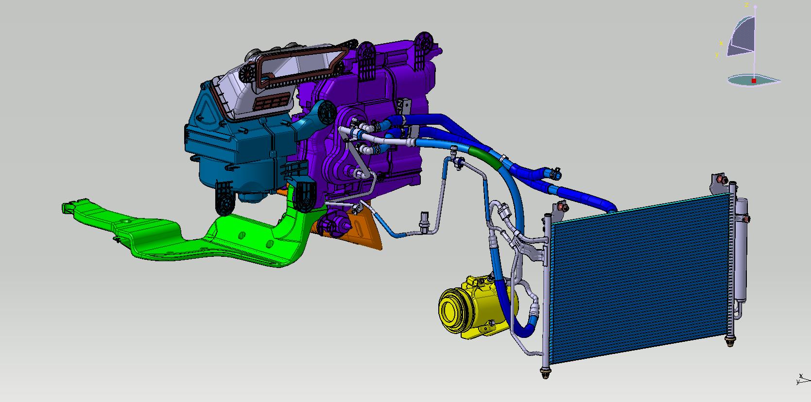 汽车空调系统原理结构设计模型
