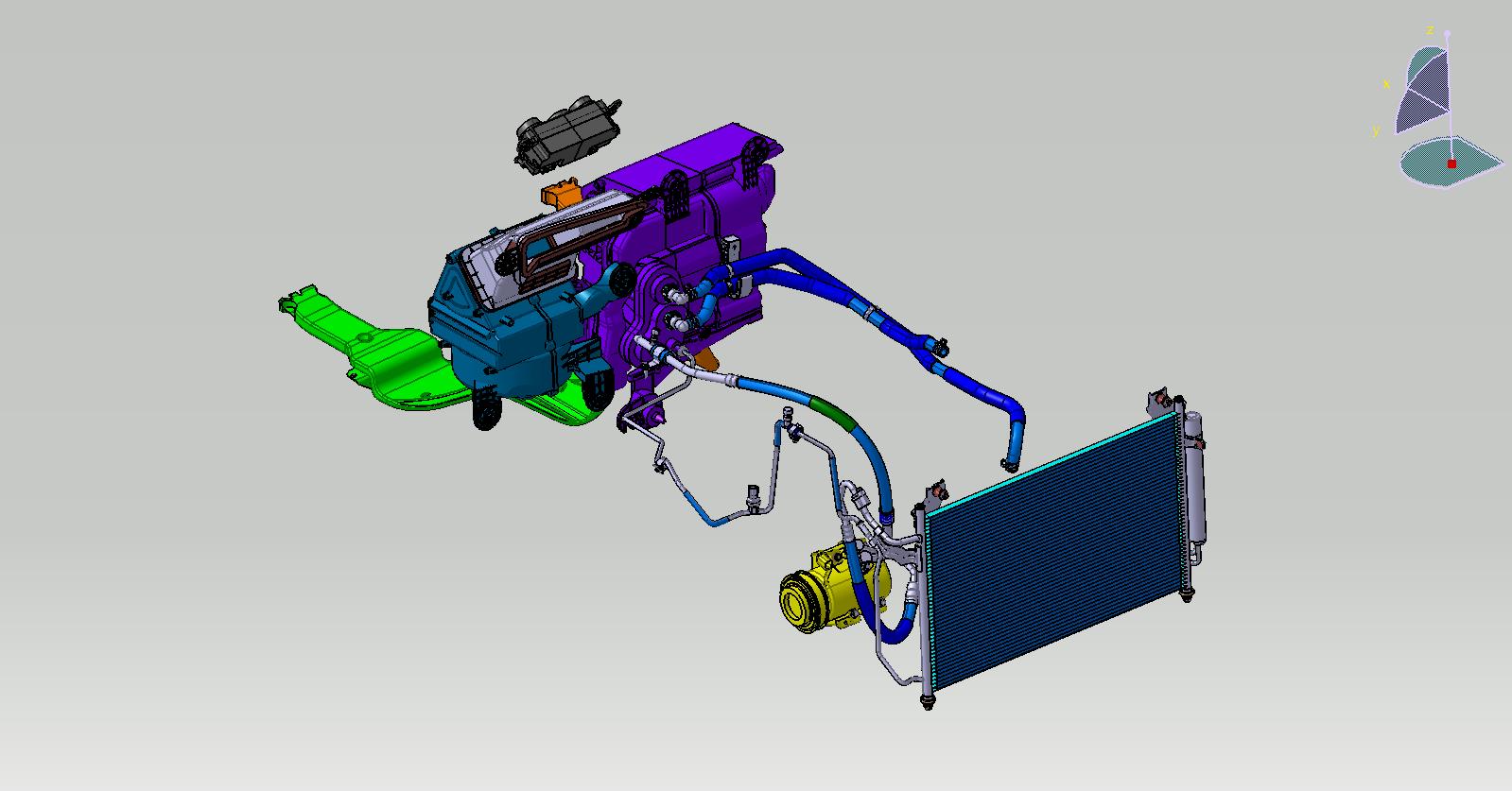 汽车空调系统原理结构设计模型