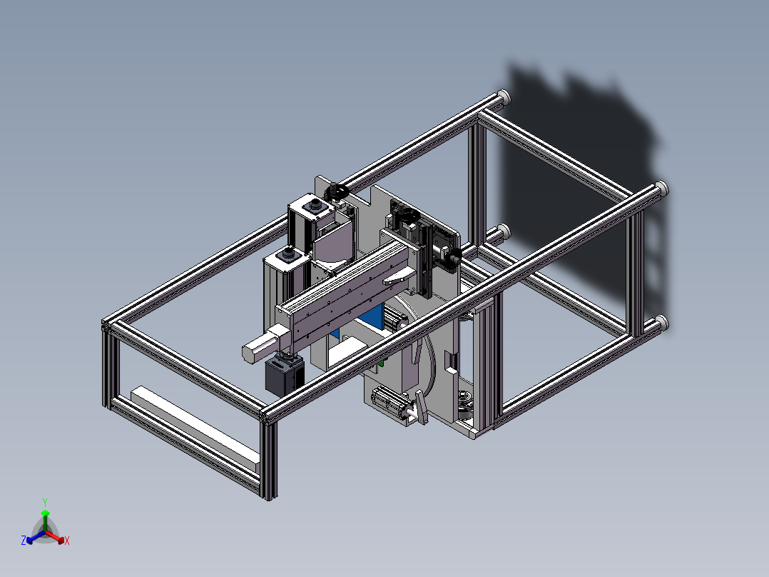 在线式方壳打标机sw17可编辑正等轴测图