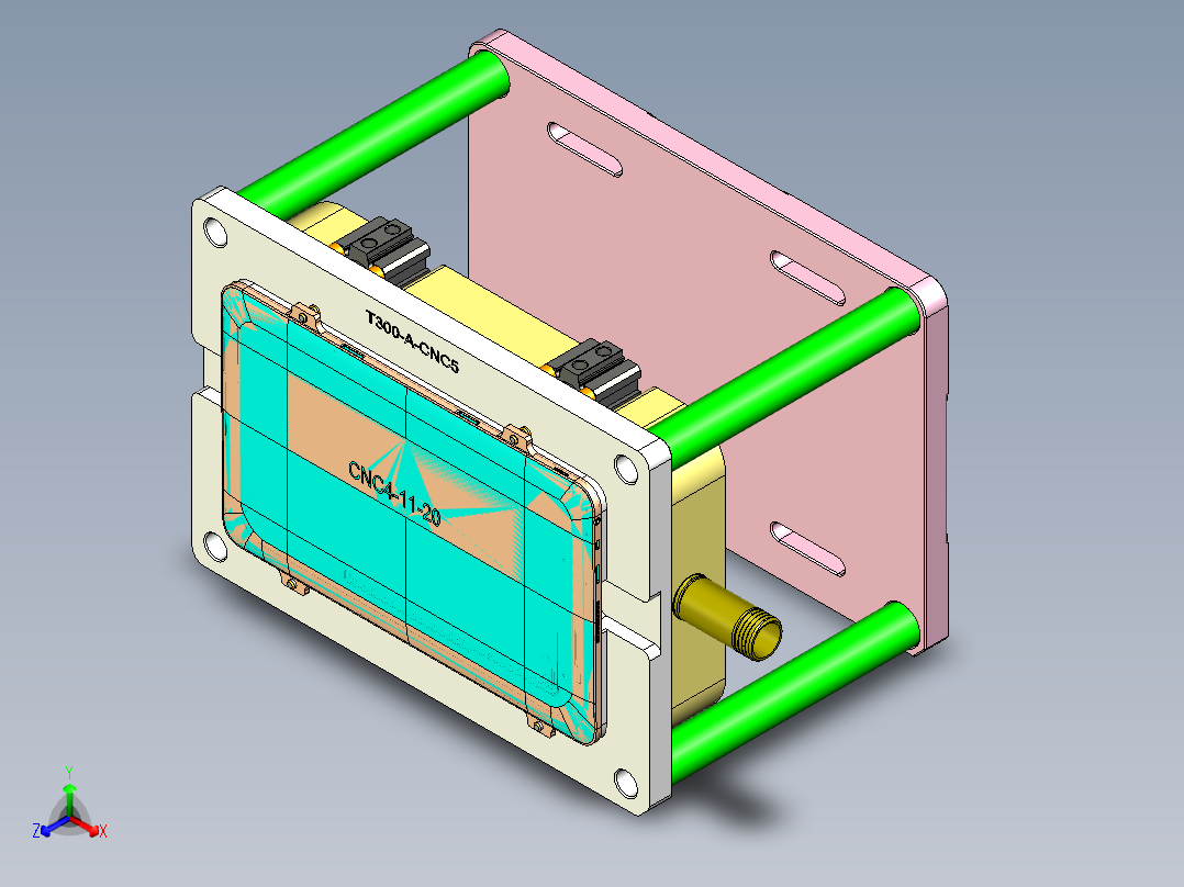 T300-A-笔记本CNC工装夹具三维模型CNC5主视图