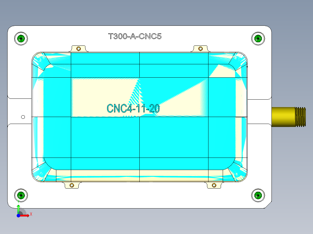 T300-A-笔记本CNC工装夹具三维模型CNC5前视图