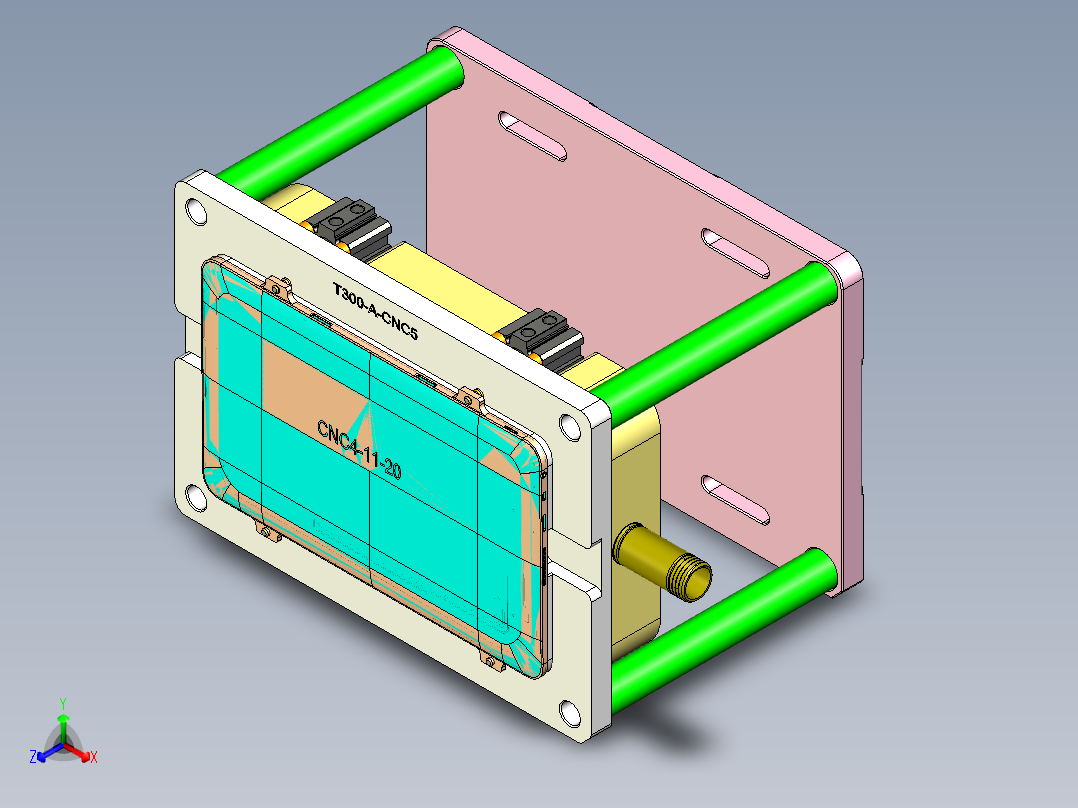 T300-A-笔记本CNC工装夹具三维模型CNC5正等轴测图