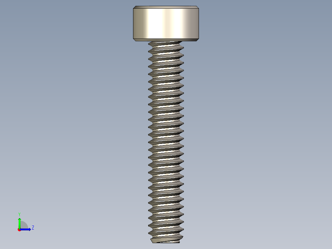 Screw_DIN_912_M1.4x8F_A2.STEP公制内六角螺钉左视图