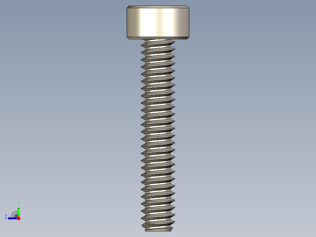 Screw_DIN_912_M1.4x8F_A2.STEP公制内六角螺钉右视图