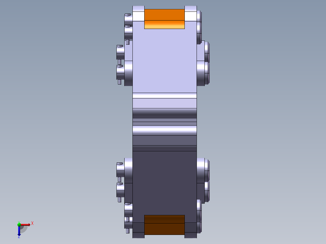 机械夹爪三维模型（需要特征识别）俯视图