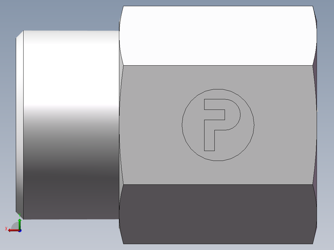 直通内螺纹接头、5CM-22-18后视图