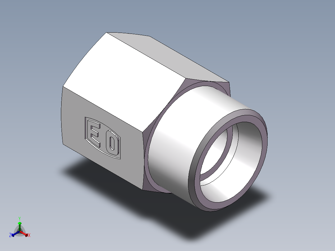 直通内螺纹接头、5CM-22-18正等轴测图