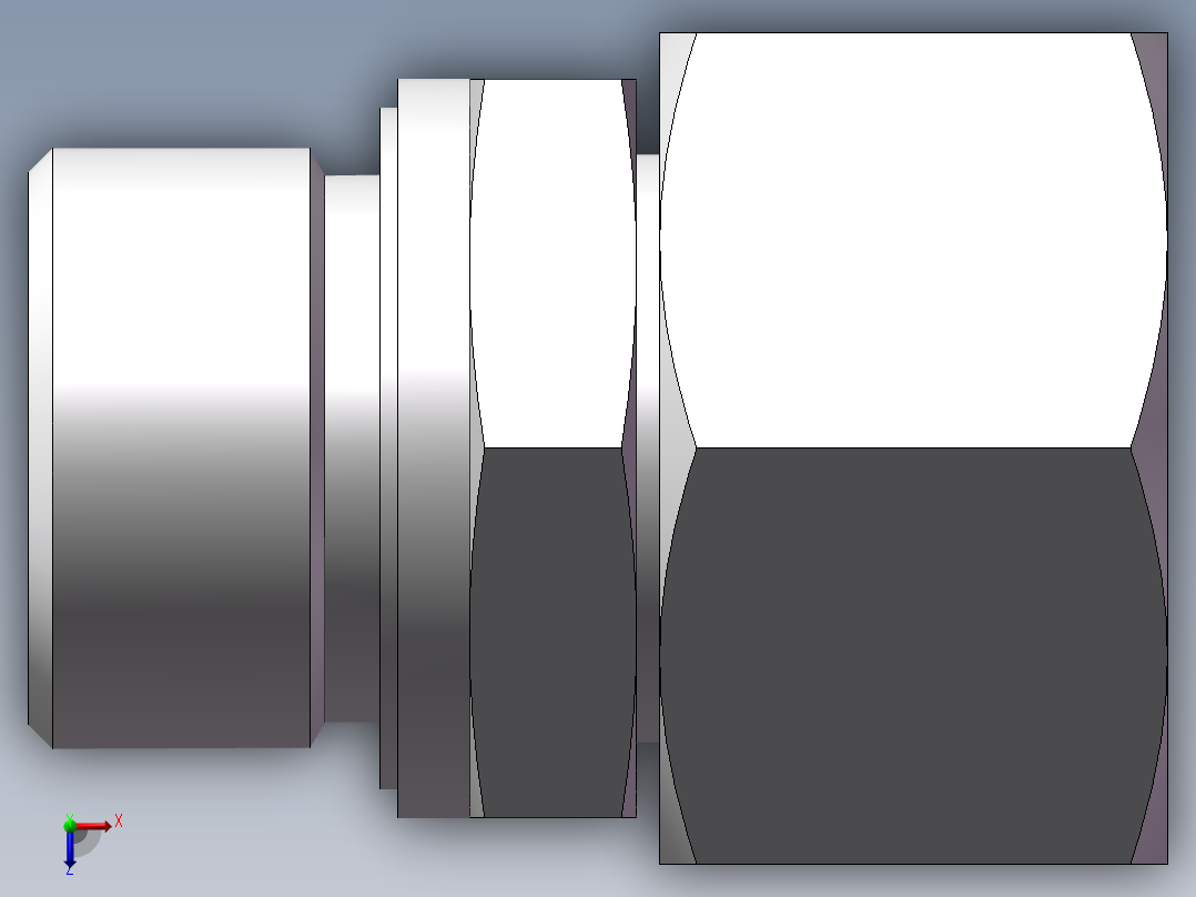 直通公制螺纹组合接头、2MC-26-30WD俯视图