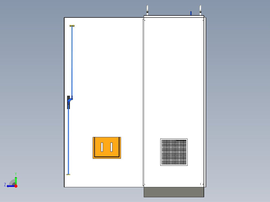 三柜组装万能断路器双电源12路交流接触器控制柜 55323右视图