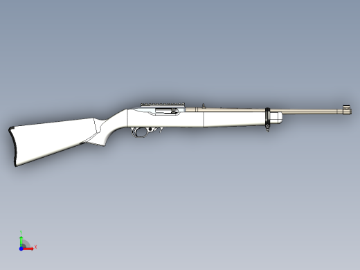 手枪左轮冲锋枪老式狙击步枪设计3D图纸ruger-10-22-carbine-model-1103-1 9 IGS前视缩略图