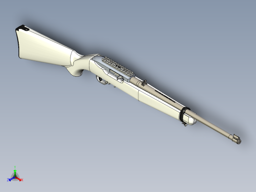 手枪左轮冲锋枪老式狙击步枪设计3D图纸ruger-10-22-carbine-model-1103-1 9 IGS正等轴测缩略图