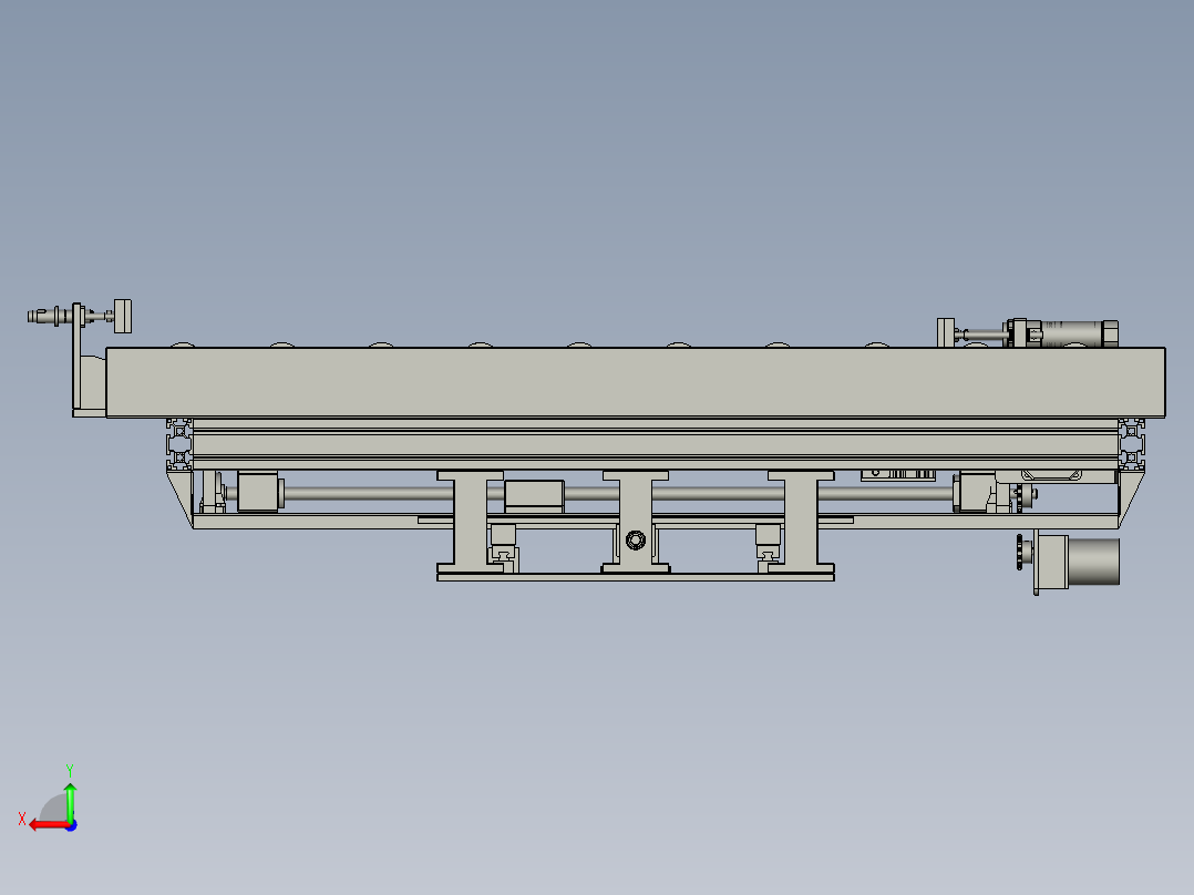 纸箱打包双组倍链传送生产线设计assy-DZ-升降拉-V3后视图