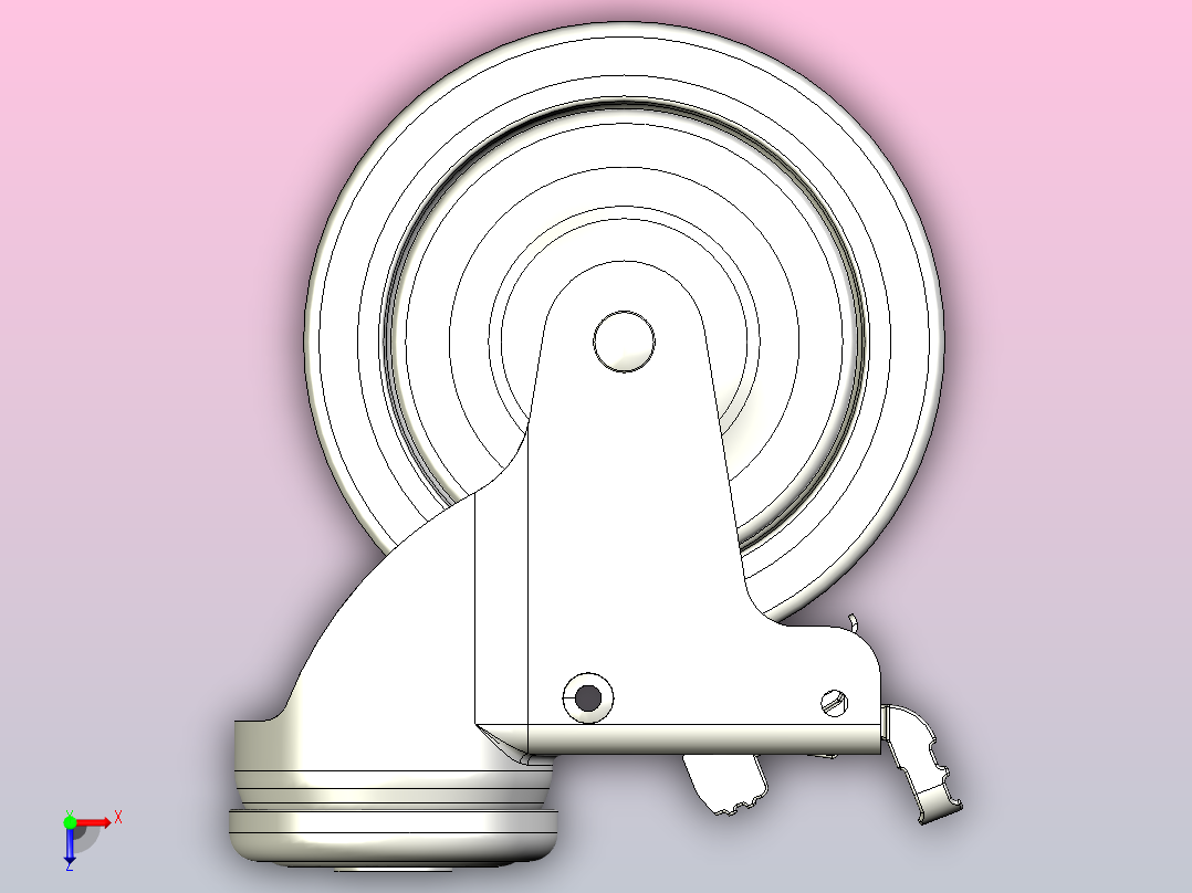 福马脚轮P-125-STEM俯视图