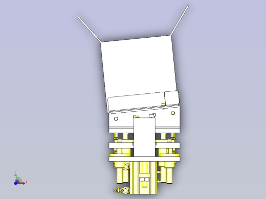 一款使用连杆的挡块解除机构3D模型前视缩略图