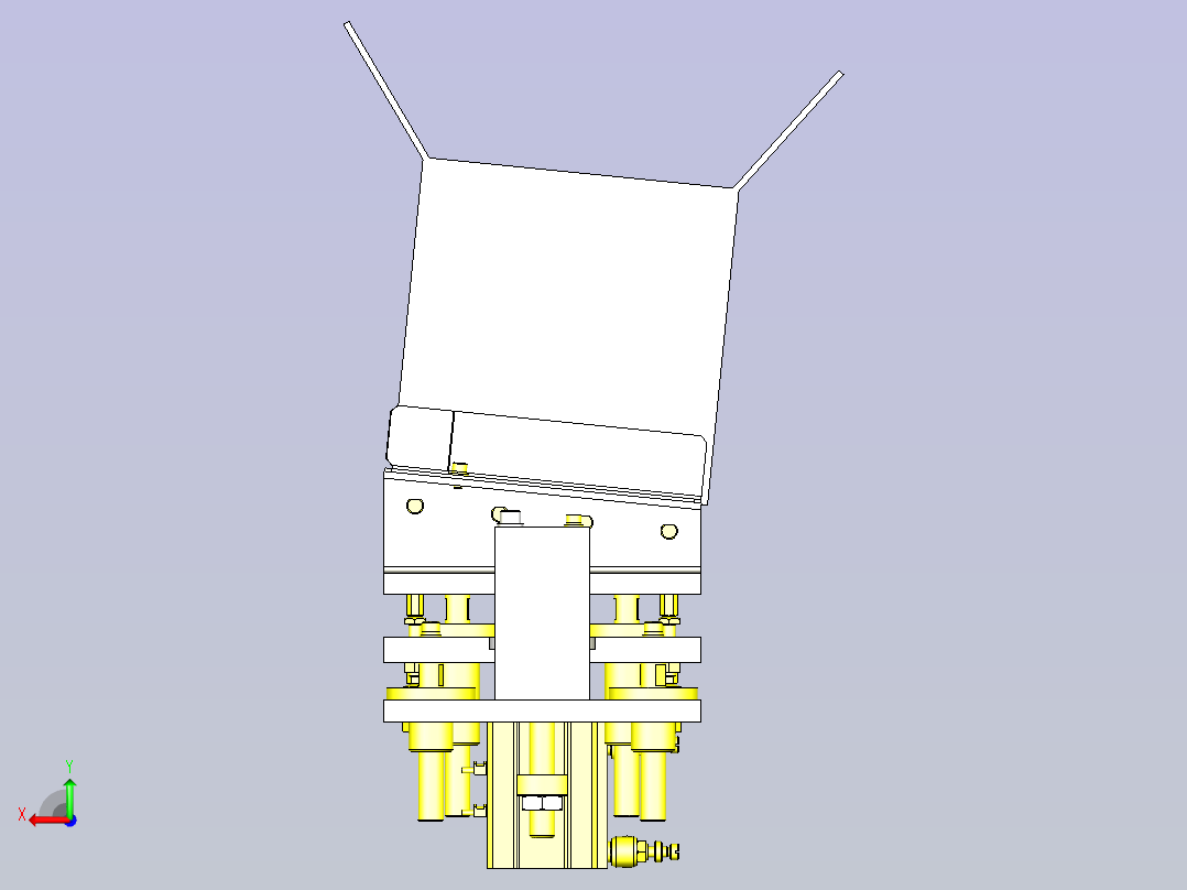 一款使用连杆的挡块解除机构3D模型后视图