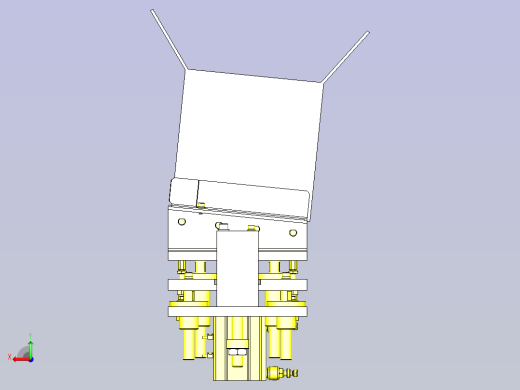 一款使用连杆的挡块解除机构3D模型后视缩略图