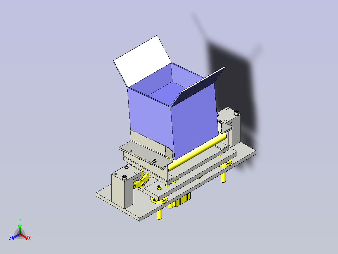 一款使用连杆的挡块解除机构3D模型正等轴测图