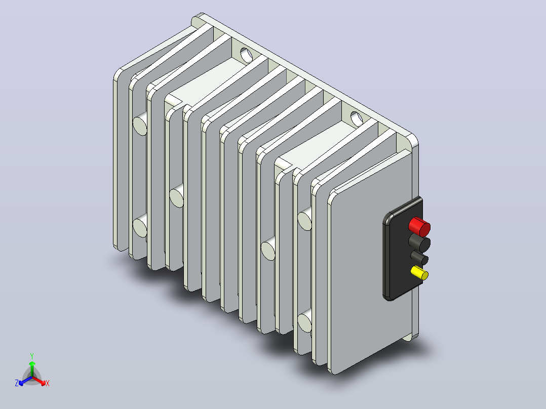 用于StarLink的12V_24V至48V 10A 480W DC升压转换器电压调节器正等轴测图