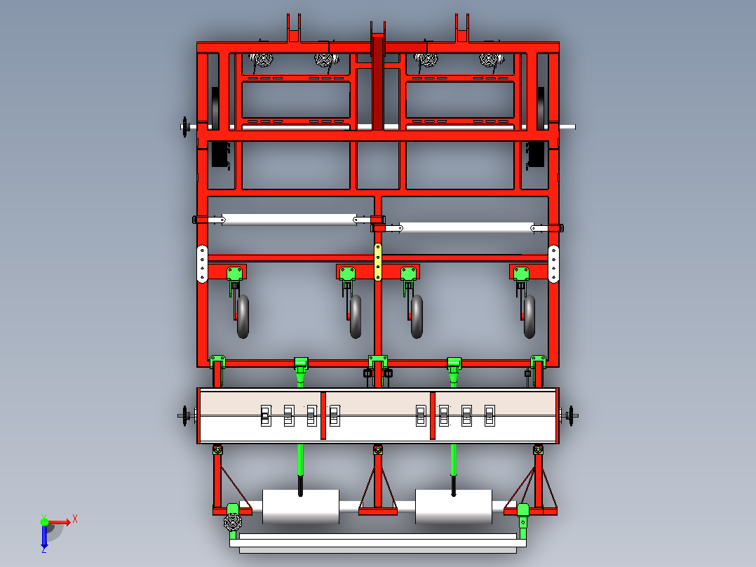 起垄覆膜播种机俯视图