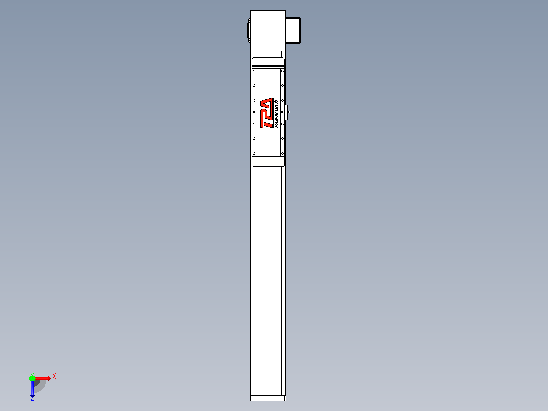 伺服电机集成皮带传动直线执行器TPA-OCB-120-224-L650-LP-P75-N3俯视图