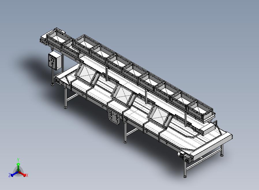 苹果筛选和装箱生产线sw17正等轴测图