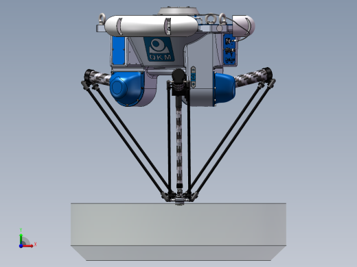 并联机器人Delta蜘蛛手机械人3D模型前视缩略图