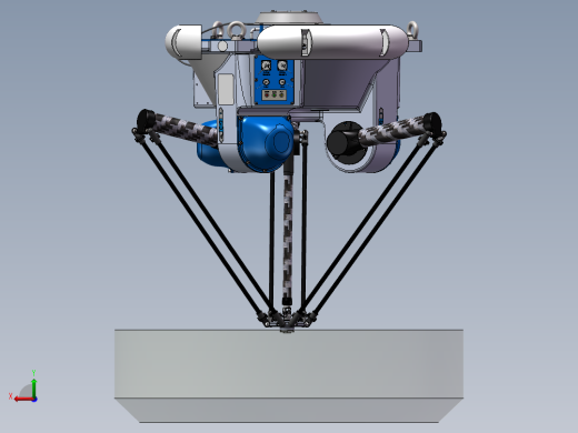 并联机器人Delta蜘蛛手机械人3D模型后视缩略图